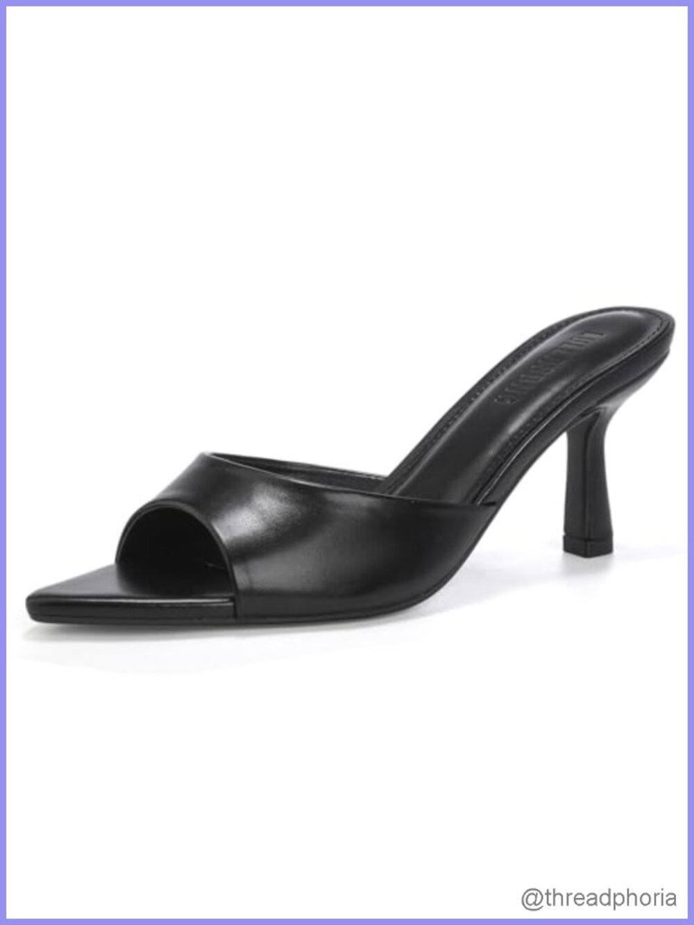 Women's Kitten Heels Open Pointed Toe Slip On Mid Heeled Sandals Faux Leather
